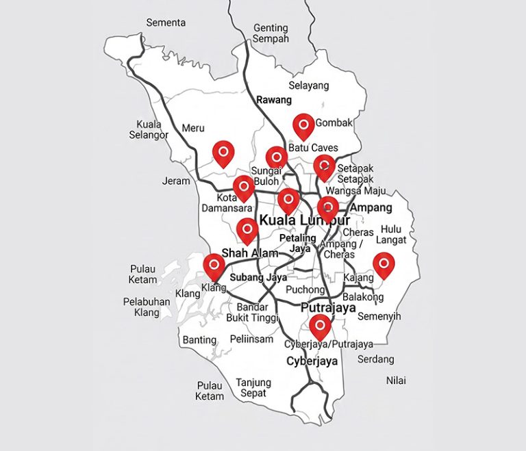 Serving 50+ Areas accros Klang Valley